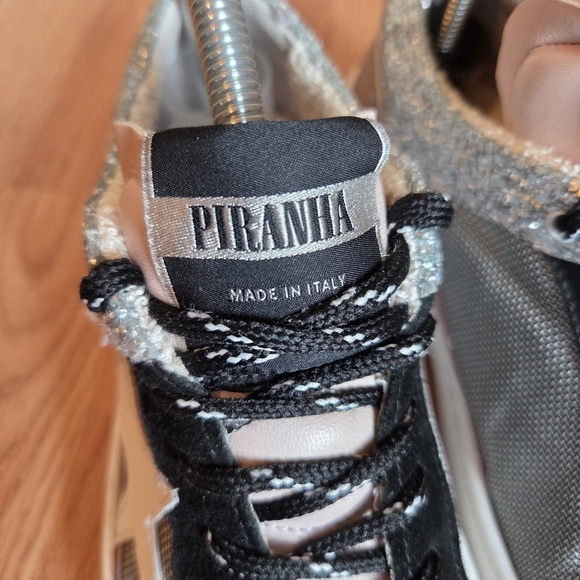 Piranha Low Top Distressed Glittery Leather Casual Sneakers Shoes Size EU 37 - Picture 11 of 16